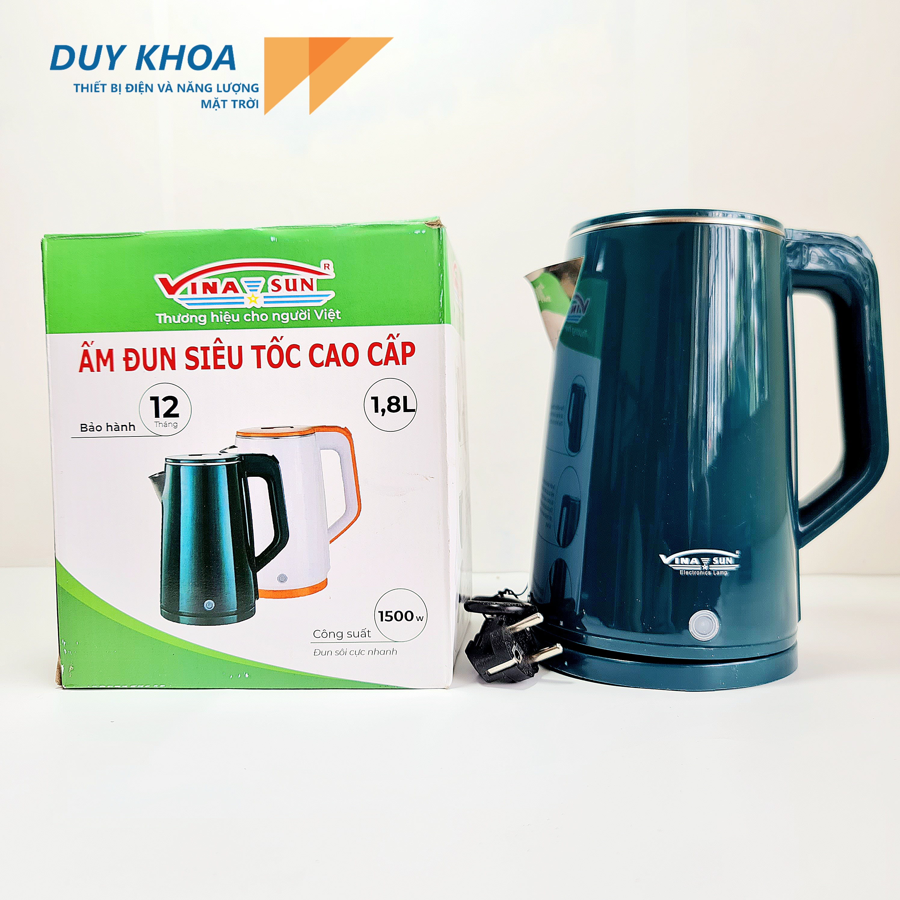 Ấm đun nước siêu tốc cao cấp vinasun -1.8l