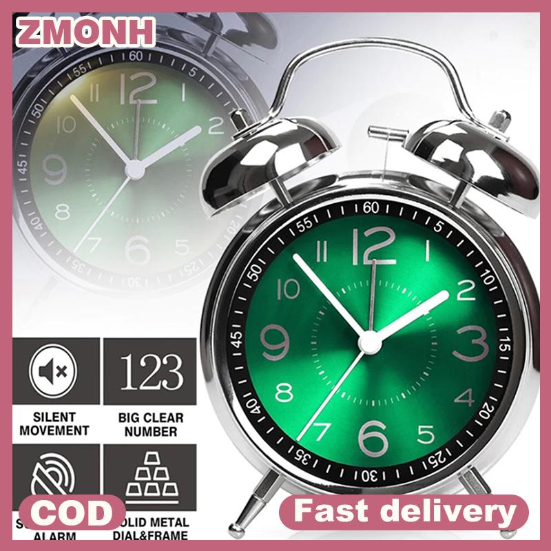 ZMONH นาฬิกาปลุกเงียบ4นิ้วพร้อมไฟกลางคืนนาฬิกาตั้งโต๊ะอเนกประสงค์แบบพกพาสำหรับนักเรียนที่บ้าน ราคา 138 บาท*ส่งฟรี