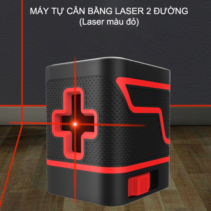 Máy cân bằng 2 tia laser ngang dọc màu đỏ, tự lấy thăng bằng