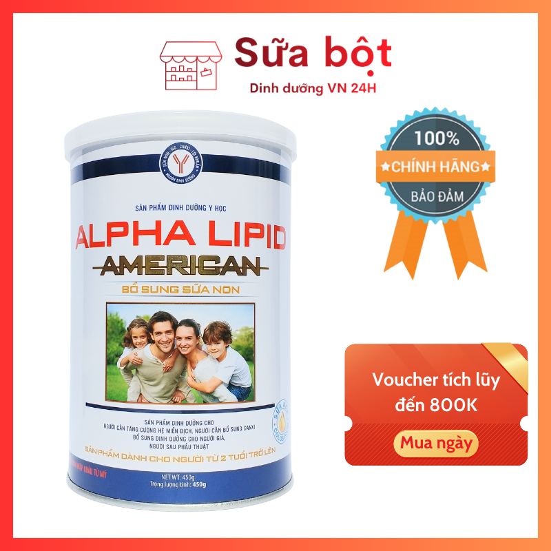 Alpha Lipid 450g - sữa non alpha lipid american Giúp tăng sức đề kháng, phục hồi sức khỏe