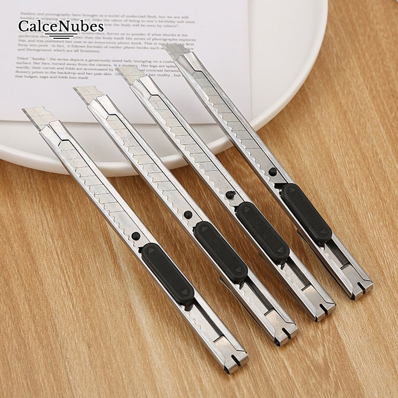 Thép Không Gỉ Dao Cắt nghệ thuật Kích Thước Nhỏ Xách Tay Văn Phòng Nguồn Cung Cấp giấy kim loại Cutter văn phòng phẩm dành cho sinh viên dụng cụ cầm tay Dao