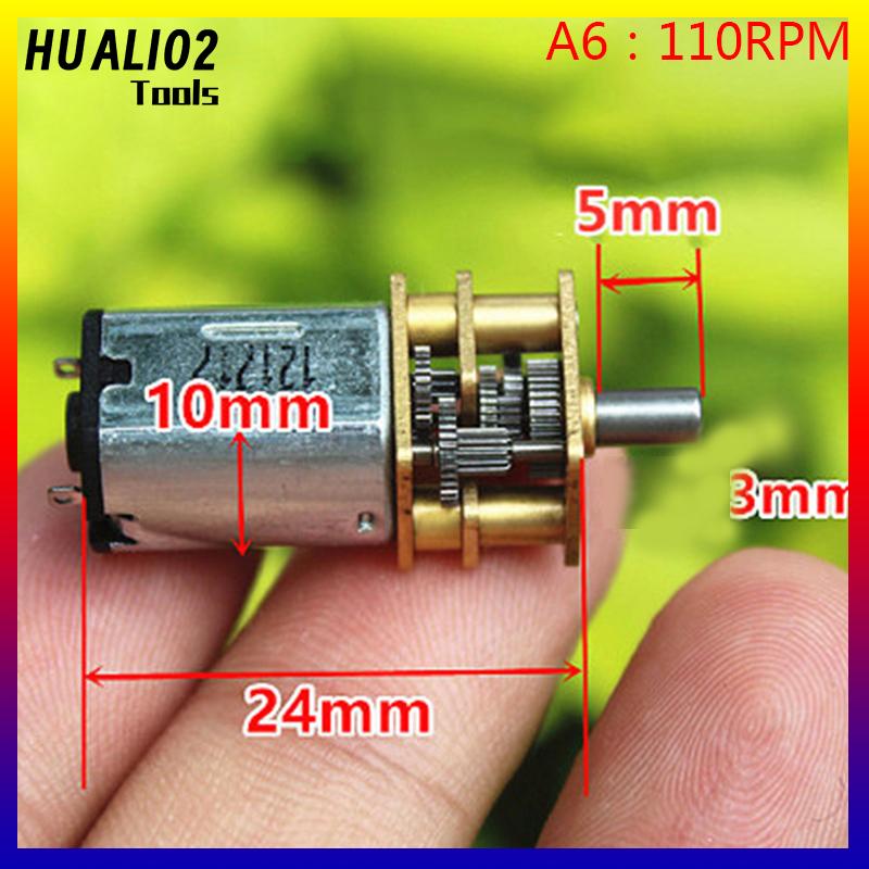 HUALI02 Micro N20 Bánh Động Cơ Tốc Độ Chậm Kim Loại Hộp Số Giảm Tốc Động Cơ Điện Tự Làm Đồ Chơi - 2