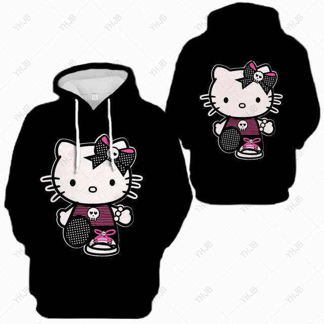 Của phụ nữ Hoodies Áo nỉ Hoodies Áo khoác cho nam Hello Kitty in Anime vui Áo hoodie họa tiết phim h