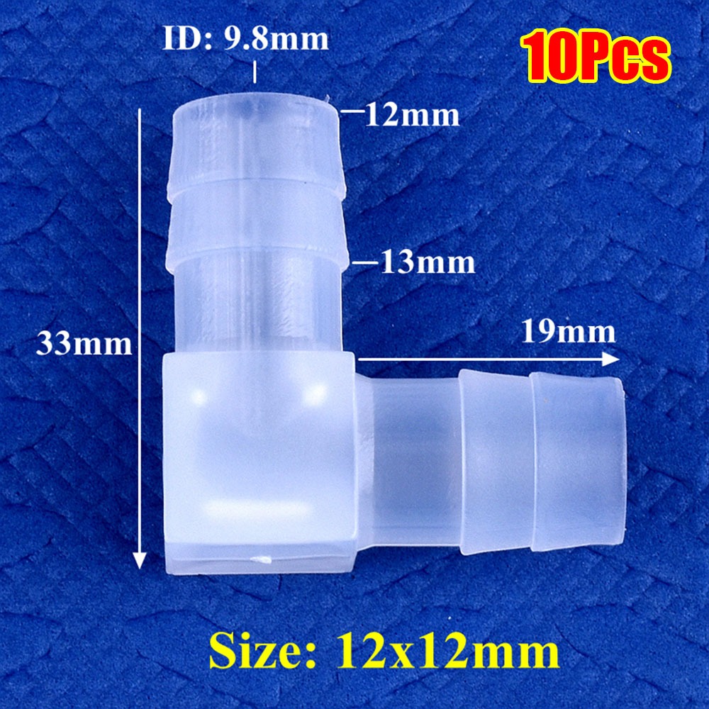 HUISHU 10Pcs Nhựa PP Đầu nối khuỷu tay Trong suốt 90 độ Khớp nối ống chùa  4-20mm Phụ kiện bể cá Máy sục khí bơm không khí - 6