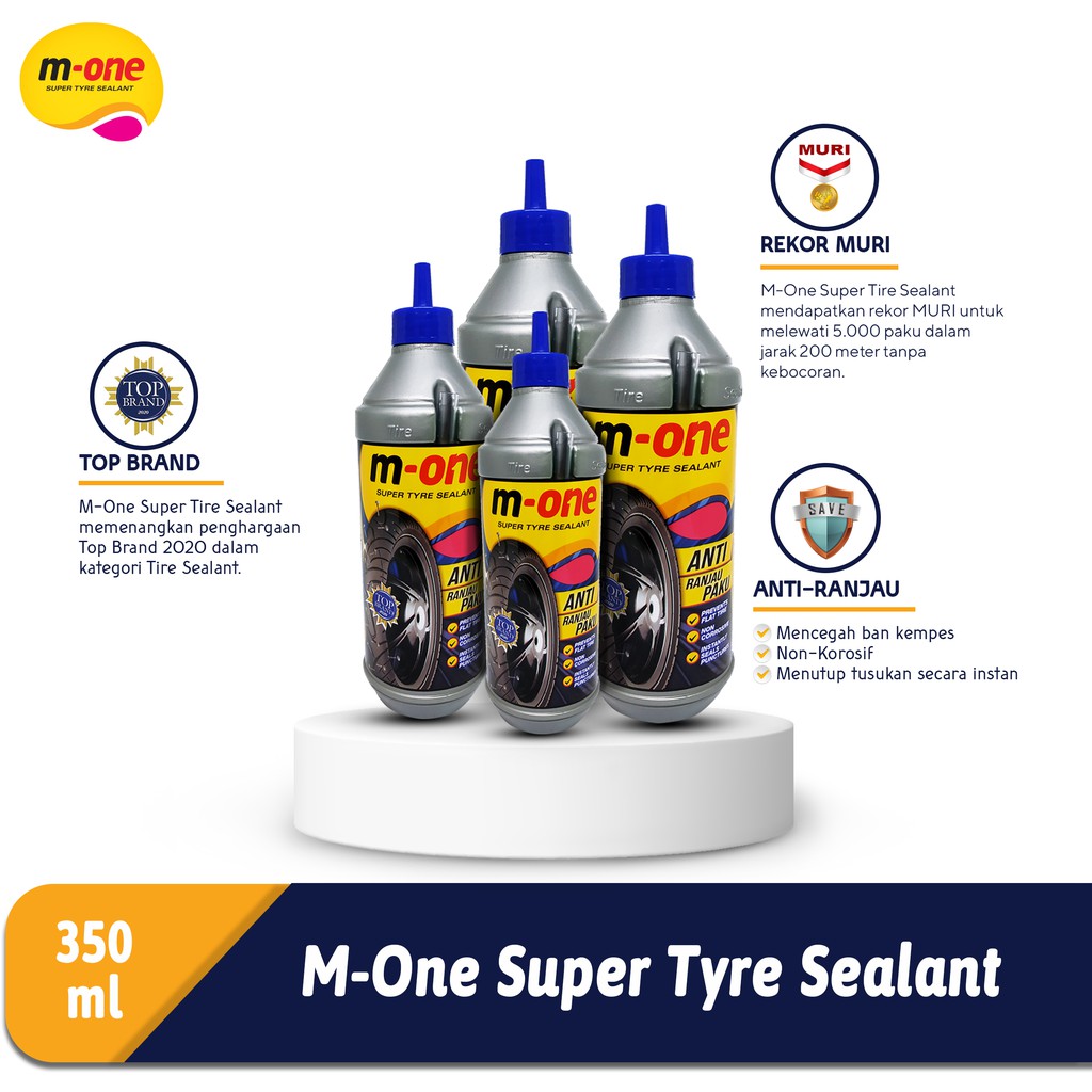 M-One Tyre Sealant / Cairan Anti Ban Bocor 350 ml Giá 27,500 Đồng*Miễn phí vận chuyển