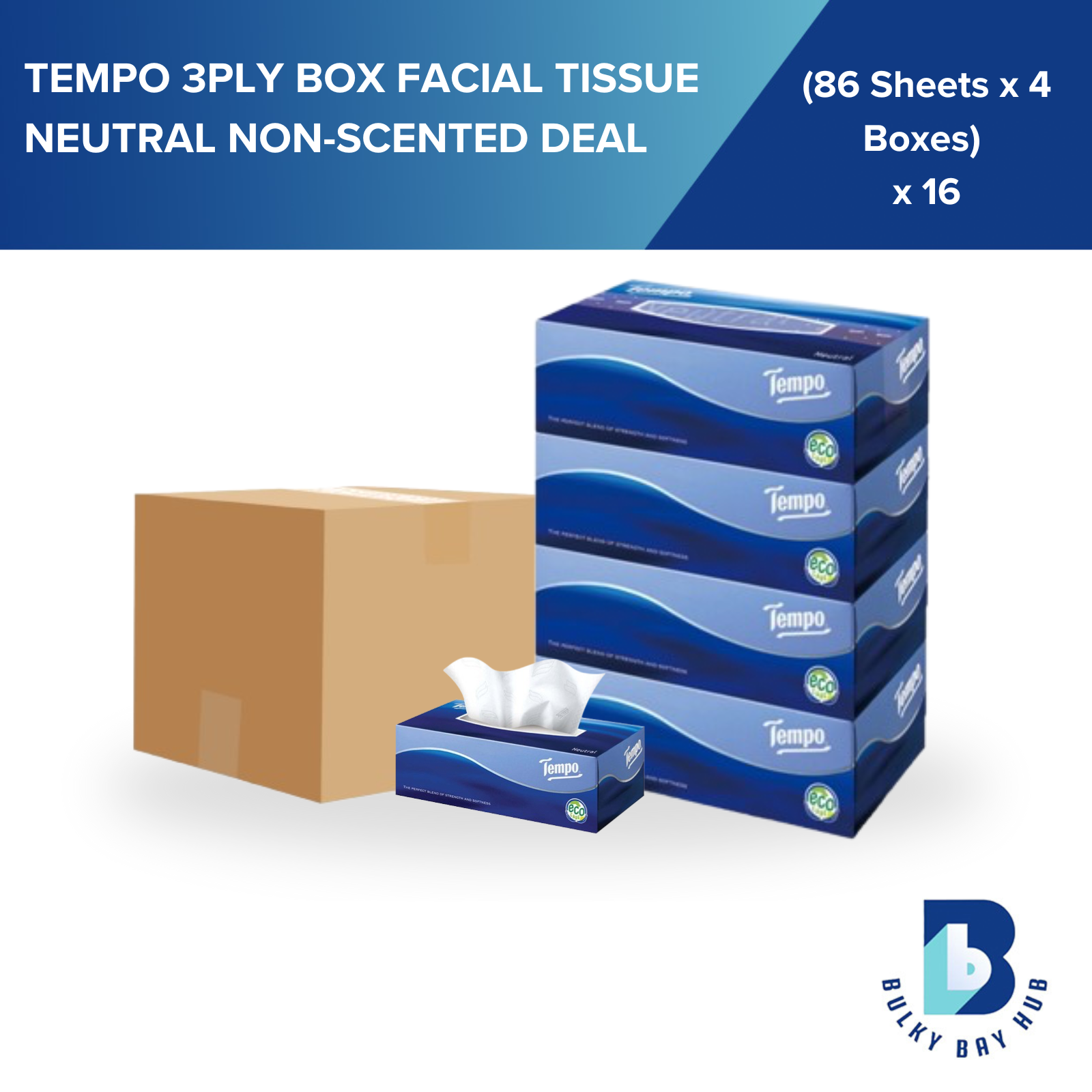 Box Tissue Tempo - 4-Ply Sakura Scented Facial Tissue, 18X7 Sheets