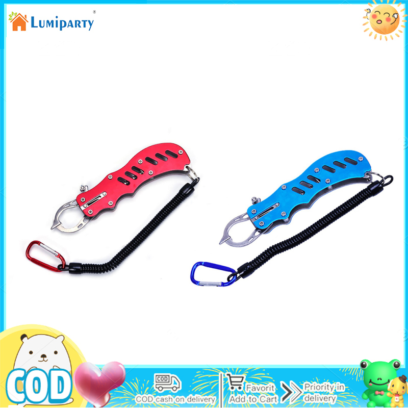 Fishing Grabber Holder Fish Lip Gripper One-handed Operation Aluminium Alloy Fishing Grip With Lanyard For Outdoor Fishing ราคา 141 บาท*ส่งฟรี