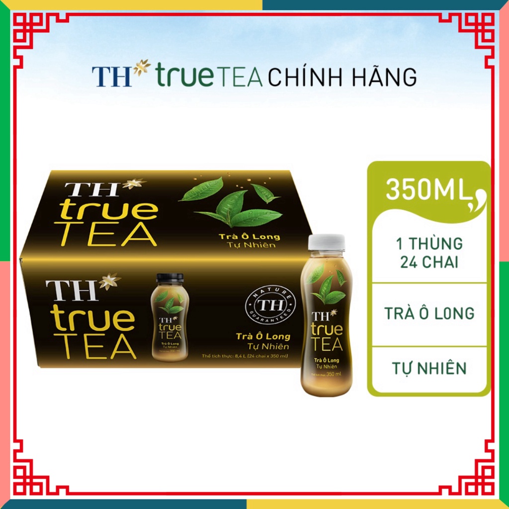 Thùng 24 chai trà ô long đương nhiên TH True Tea 350ml 350ml x 24  Đại lý