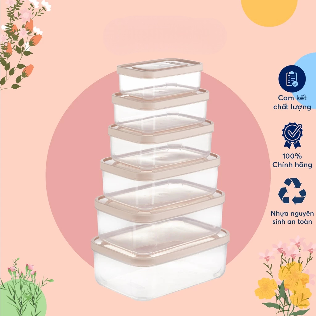 Bộ hộp đựng thực phẩm tủ lạnh combo hộp nhựa đựng thực phẩm INOCHI tiêu chuẩn Nhật Bản-Happy Home 4U