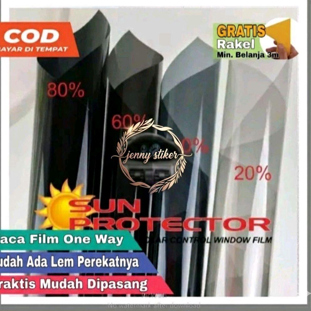 Stiker Kaca Film Mobil Anti Gores & UV 40% 60% 80% Hitam Full Kaca 152cm x 50cm Indonesia Original Kacafilmmobil Antipanas Car Harga  8,000 Ringgit*Penghantaran Percuma