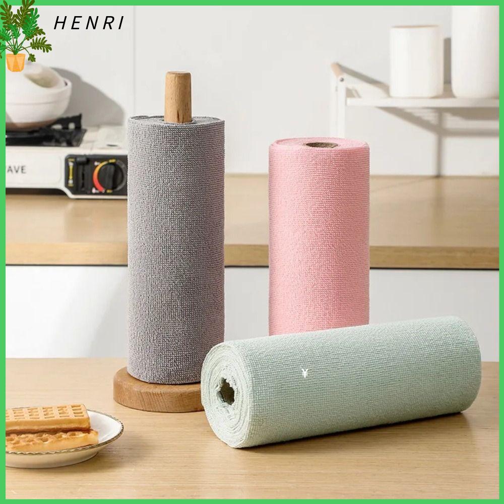 HENRI 20PCS/Roll Tái sử dụng Khăn vi sợi Thay thế Thấm hút Khăn lau bát đĩa nhà bếp  Bộ đồ ăn Khăn ăn Giẻ lau đĩa dầu chống dính