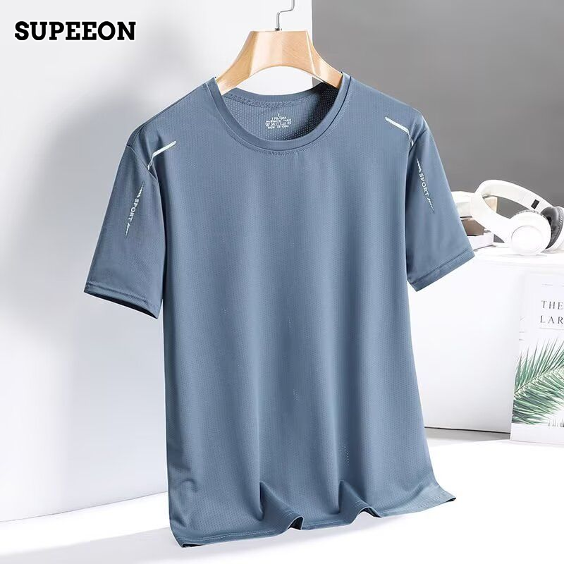 SUPEEON丨Short-Sleeved T-shirt Men's Summer Breathable Mesh Style for Sports Quick-Drying ราคา 47 บาท*ส่งฟรี