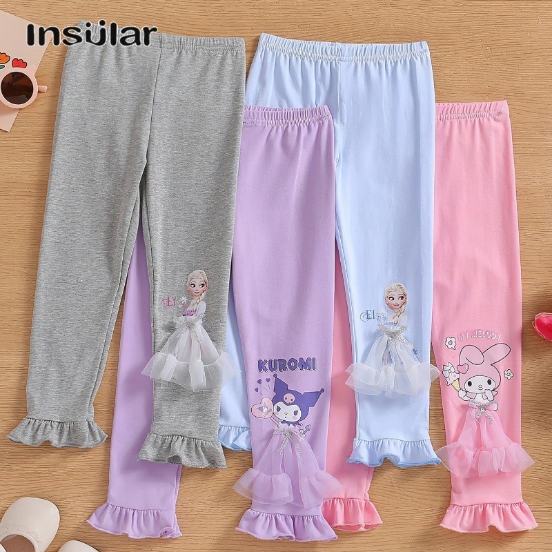LS กางเกงเด็ก, เลกกิ้งเด็กผู้หญิง, กลอนแฟชั่นสลิมฟิตสำหรับเด็ก Kuromi Cartoon pants ราคา 221 บาท*ส่งฟรี