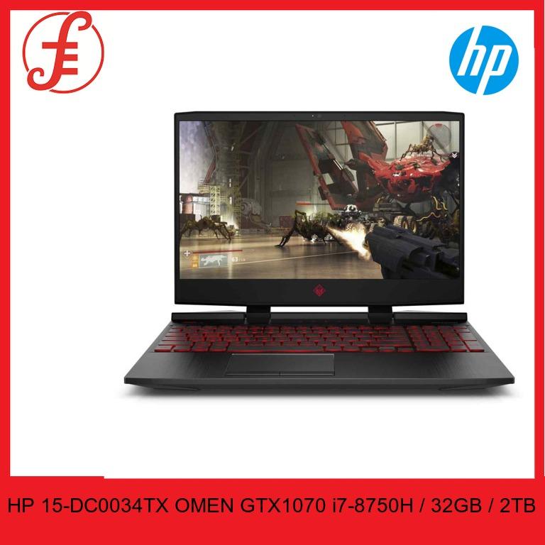 HP 15-DC0034TX OMEN GTX1070 15-dc0034tx (i7-8750H / 32GB / 2TB HDD / WIN10) with 144Hz GAMING LAPTOP (15-DC0034TX)