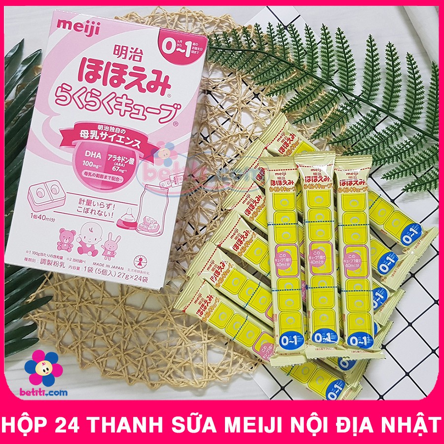 HỘP 24 Thanh Sữa Thanh Meiji 648gr - Sữa Meiji Thanh Số 0-1 Nội Địa Nhật