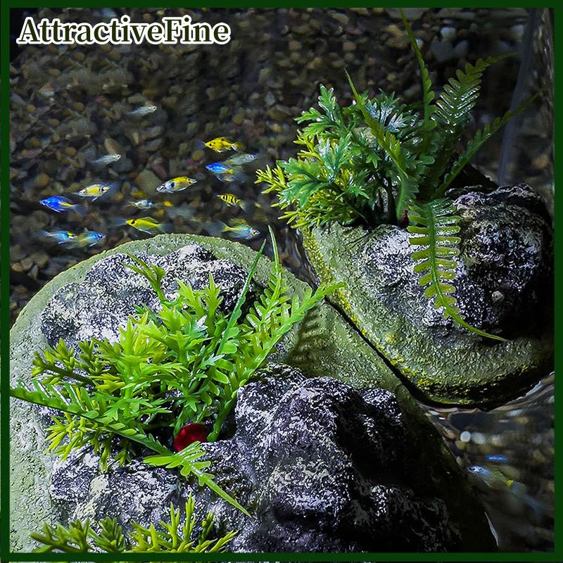 AttractiveFine Treo đảo bể cá trang trí sáng tạo nổi đá mô phỏng nhà máy hang động đồ trang trí thủ công Phụ kiện hồ cá
