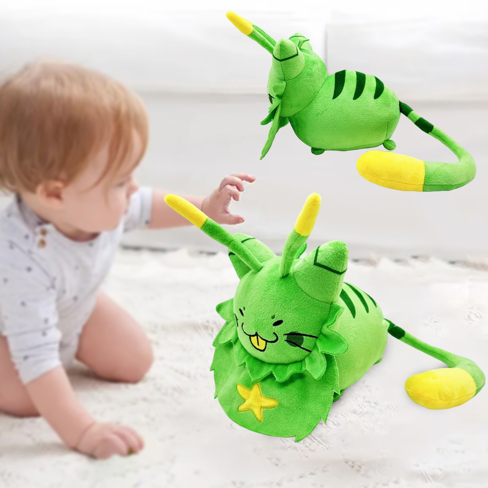 Norkee đàn hồi mèo mềm đồ chơi sang trọng Đồ chơi cho mèo mèo xanh Thú nhồi bông dễ thương lông Búp 