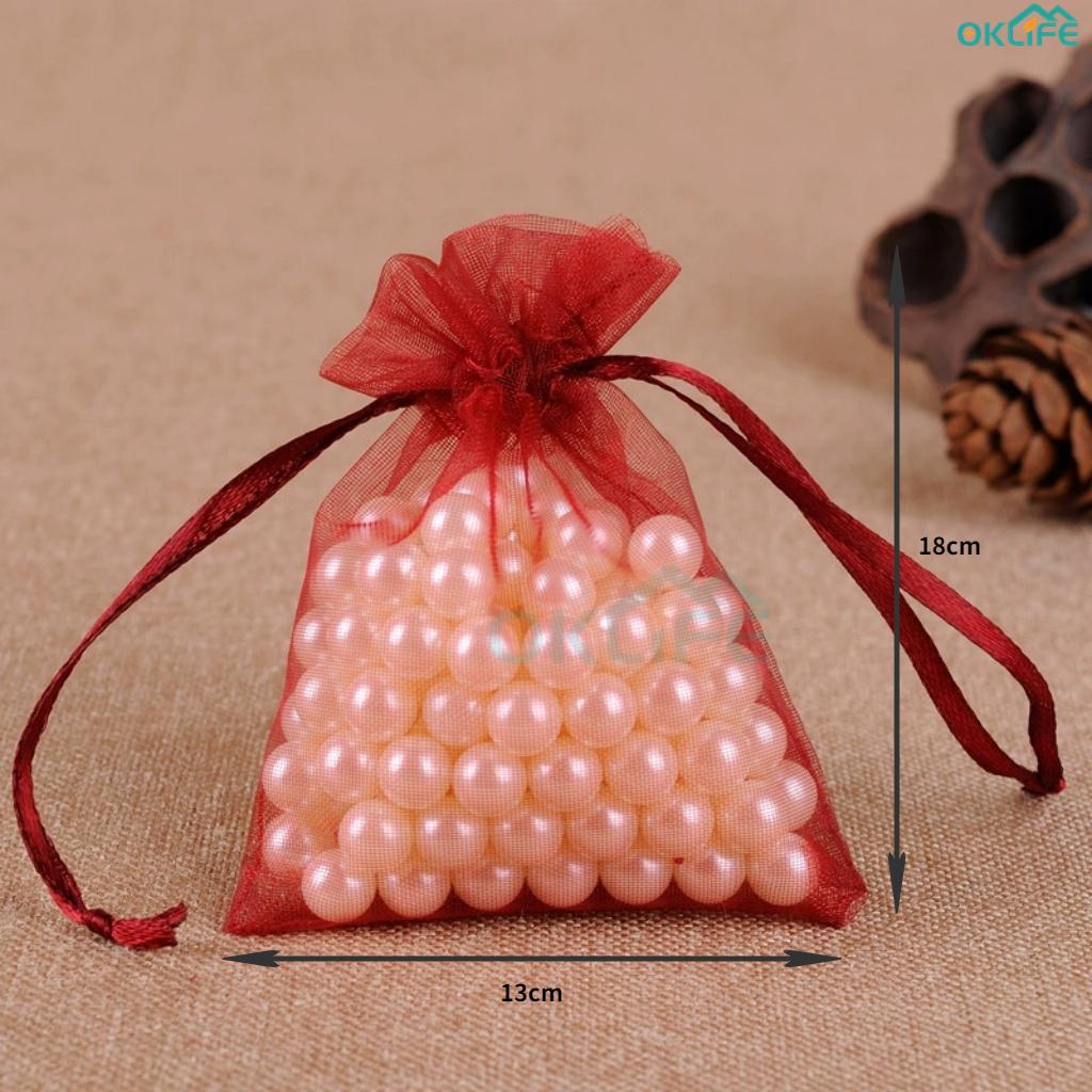 [OKLIFE. SG]Organza Drawstring Bags Sheer Mesh Gift Pouches Wedding Candy Jewelry Packaging Favor Storage Sacks