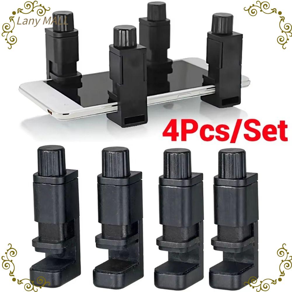 LANY MALL 4Pcs Dụng cụ sửa chữa Kẹp cố định điện thoại Màn hình hiển thị Có thể điều chỉnh Kẹp buộc Đen Giá đỡ cố định điện thoại di động Dành cho điện thoại thông minh máy tính bảng