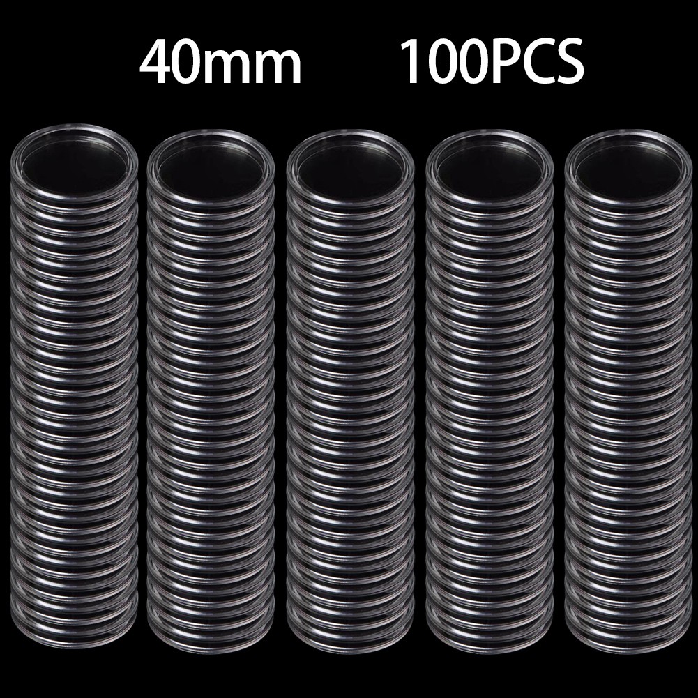 40 mét Đường kính bên trong hộp nhỏ đựng đồng xu rõ ràng bền nhựa 100 cái Thương hiệu mới