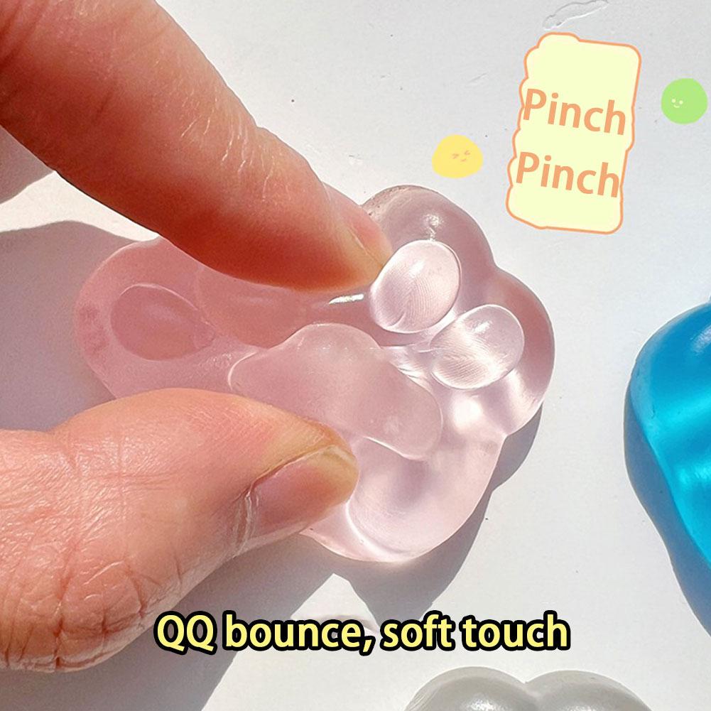Kawaii Mochi Squishy Toys Mini Cat Paw Ice Block Stress Ball Toy for Kids