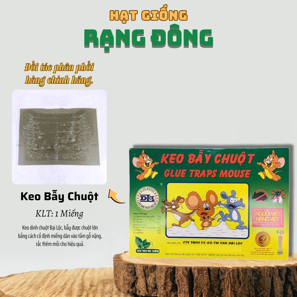 Keo Dán Chuột Đại Lộc - Bẫy được các loại chuột lớn nhỏ, siêu dính, tái sử dụng nhiều lần - Hạt giống Rạng Đông