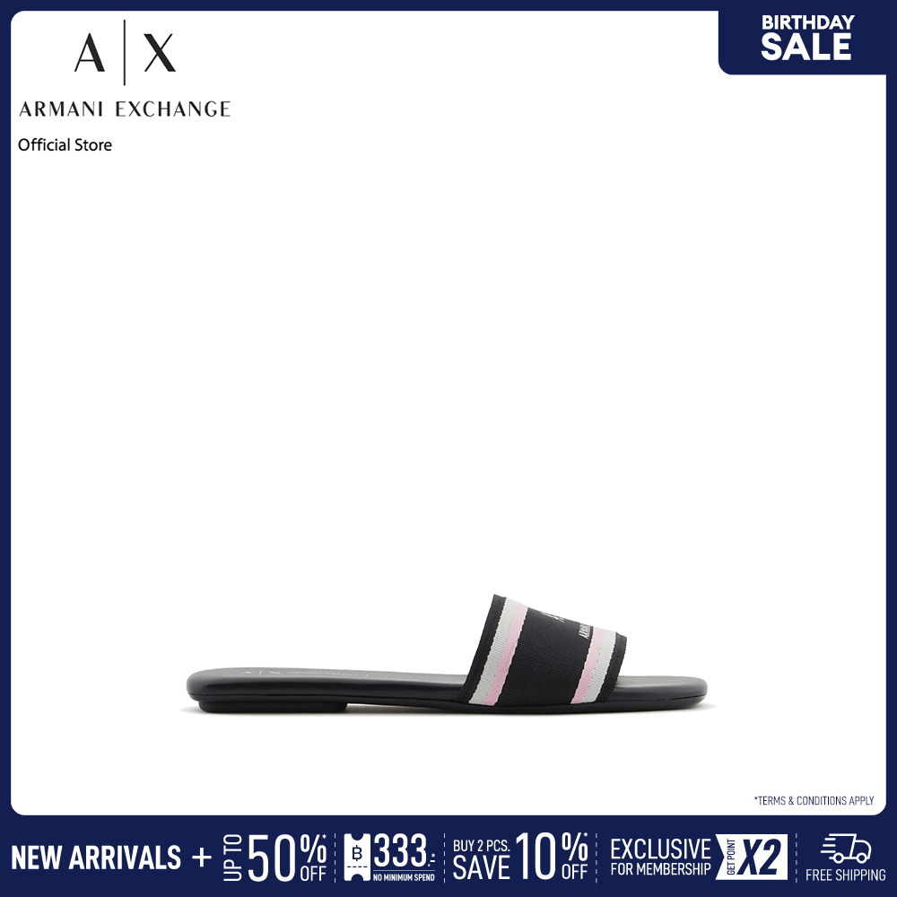 Armani Exchange Sandal Women XDP056-XV922-00002 Black ราคา 6,590 บาท*ส่งฟรี