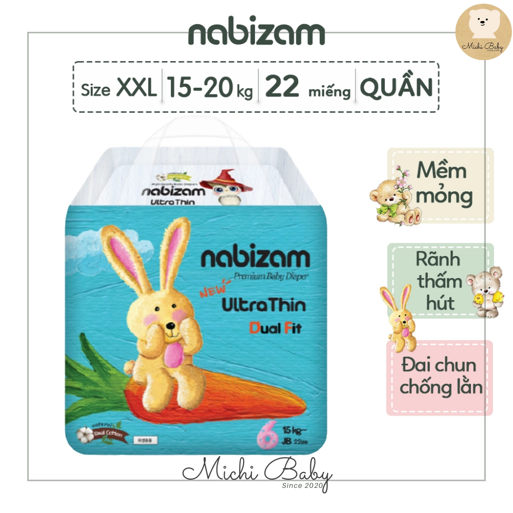 4 BỊCH BỈM- Nabizam Ultra Thin Nội Địa Hàn, Mềm Mại, Mỏng Nhẹ đủ size cho bé MC642 - 3