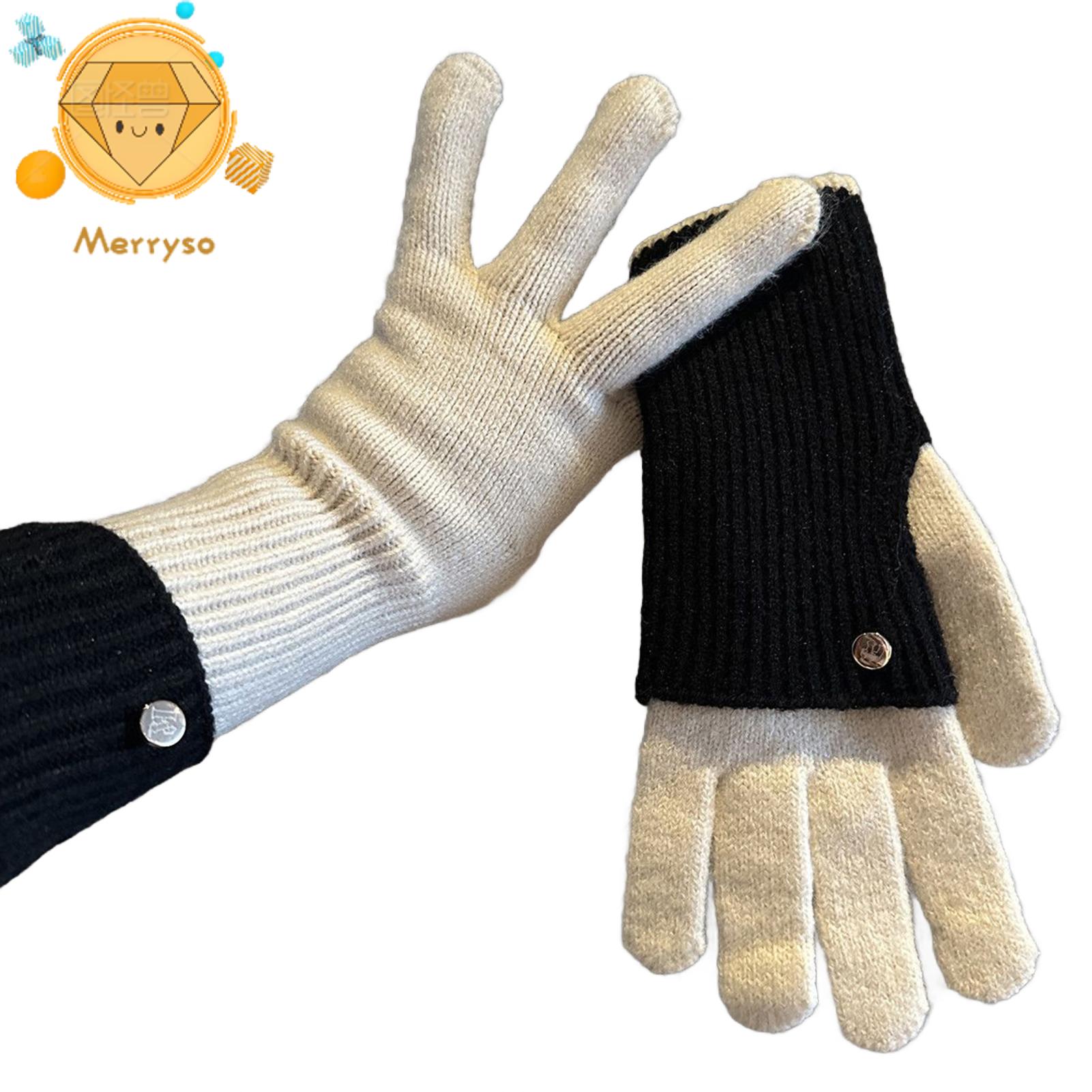 Color Block Winter Gloves Fashionable Knitted Gloves Folding Knitted Touchscreen Gloves for Men Women – Warm Color-block Stretchy Wrist Dual Lengths Perfect for Texting Daily Errands in Cool ราคา 306 บาท*ส่งฟรี