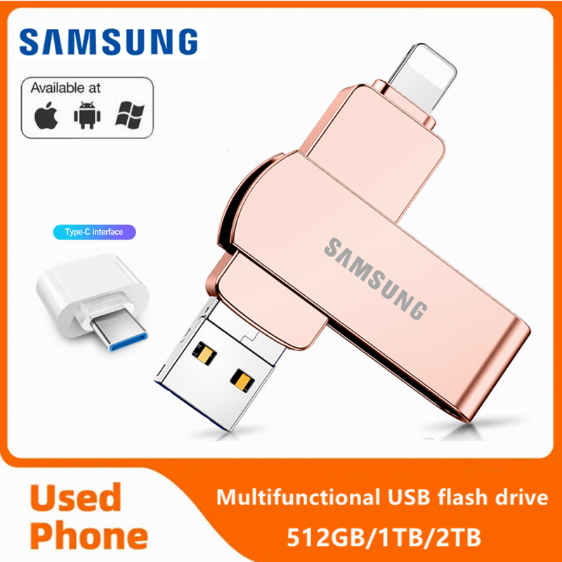 Samsung Ổ USB Flash 3-in-1 ổ đĩa flash 1TB 2TB đối với iPhone/iPad Pro/Mac Bộ nhớ USB OTG Stick Key