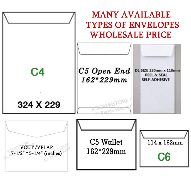 Envelope Paper Letter 100gsm Envelopes ★ C6 | C4 | C5 | DL ★ wholesale
