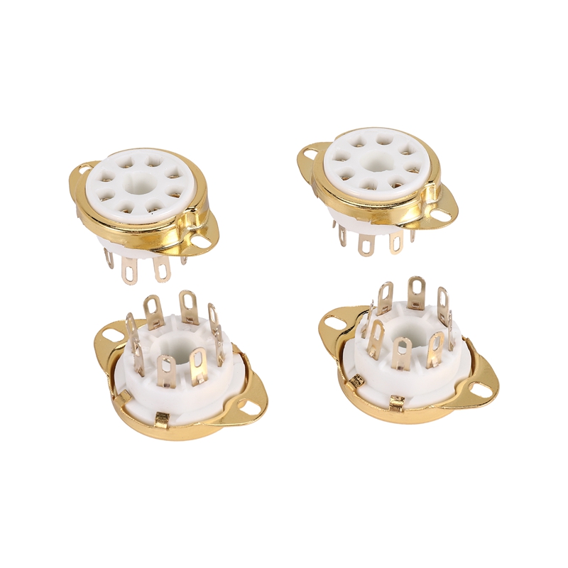 【Latest model】4PC 8 Pin Ceramic Socket Tube Top Vacuum Octal Value For KT88 EL34 6V6 6650 274B