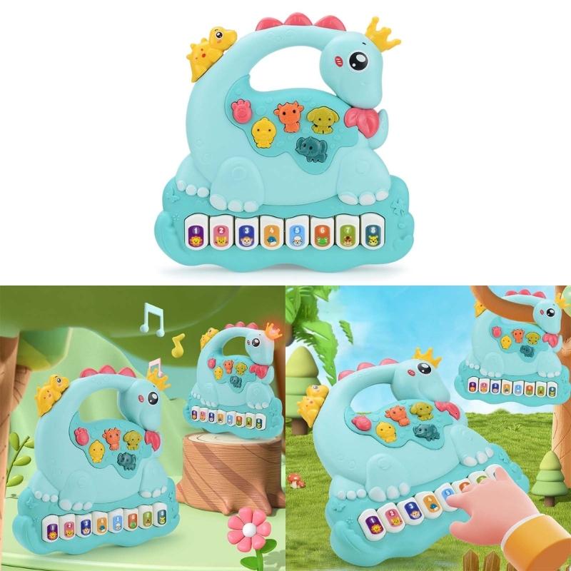 Trẻ em multifuction cải thiện intellgence Đồ chơi nhạc cụ Piano cho bé dễ thương Bàn phím Đồ chơi Trò chơi trí tuệ khủng long-hình dạng