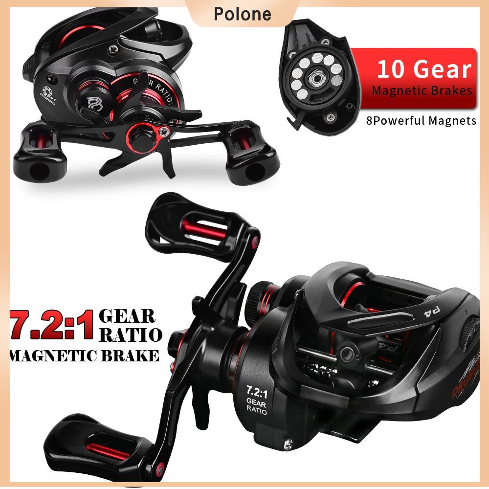 POLONE Có báo động dỡ hàng Máy Câu Quay Đúc đường dài Quay ống chỉ miễn phí Tỷ lệ bánh răng Ổn định 5 + 1BB Máy Câu Cá Chép Câu Cá Chép