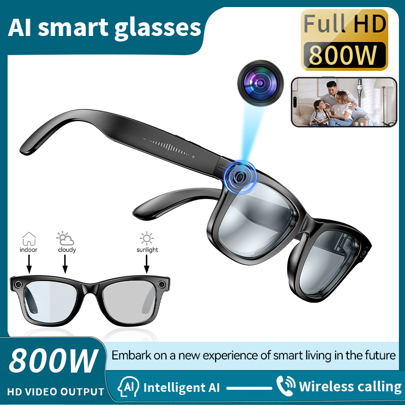 2025 New 8MP Camera Glasses Men Color-Changing AI Smart Bluetooth Glasses Photo Video Recording Waterproof Call Smart Sunglasses ราคา 2,442 บาท*ส่งฟรี