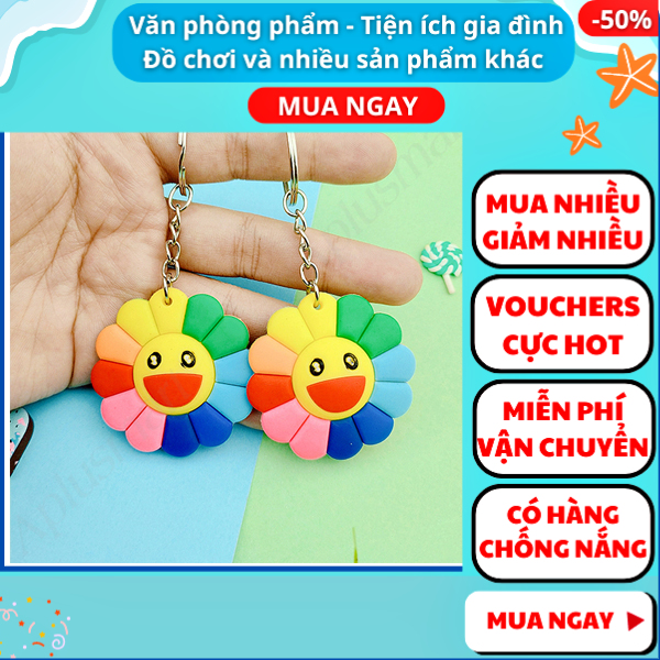 Combo 2 móc khóa hoa mặt trời ✓ móc khóa cute ✓ móc khóa xe dễ thương ✓ móc chìa khóa xe, túi sách, balo đều hợp ✓móc khóa cặp đi học✓ Aplusmart