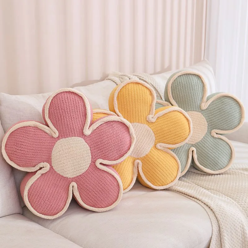【BBVXG】 Lifelike Sunflower Seat Cushion Plush Plant Pillow Down Cotton Filled Yellow Pink Beige Chair Flower Pillow Valentine's Gift ราคา  2,445 บาท*ส่งฟรี