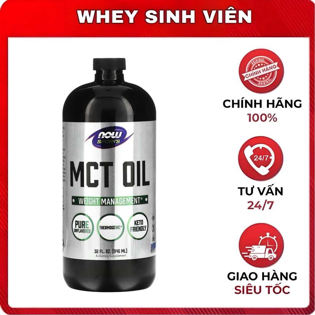 Dầu MCT Oil (Now Foods) xuất xứ Mỹ ( 946 ml ) tại Whey Sinh Viên HP