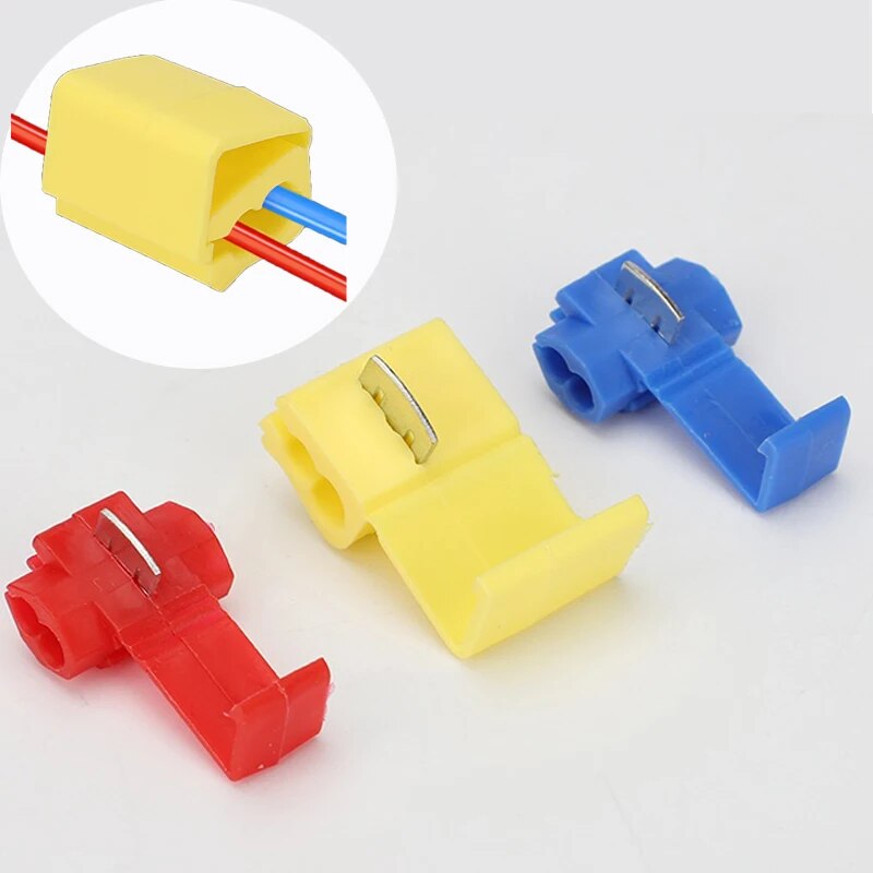 【support】 100pcs Electrical Wire Cable Connectors Terminals Insulated Without Breaking Crimp Locking Quick Splice Termin