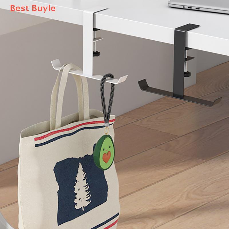 💖Best Buyle 1 cái có thể điều chỉnh bàn cạnh móc mà không cần đấm văn phòng máy tính để bàn cạnh treo túi móc sinh viên Ba lô lưu trữ treo móc