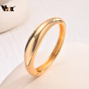 Vnox 18K Gold Twisted Waterdrop Bangle Bracelet for Women