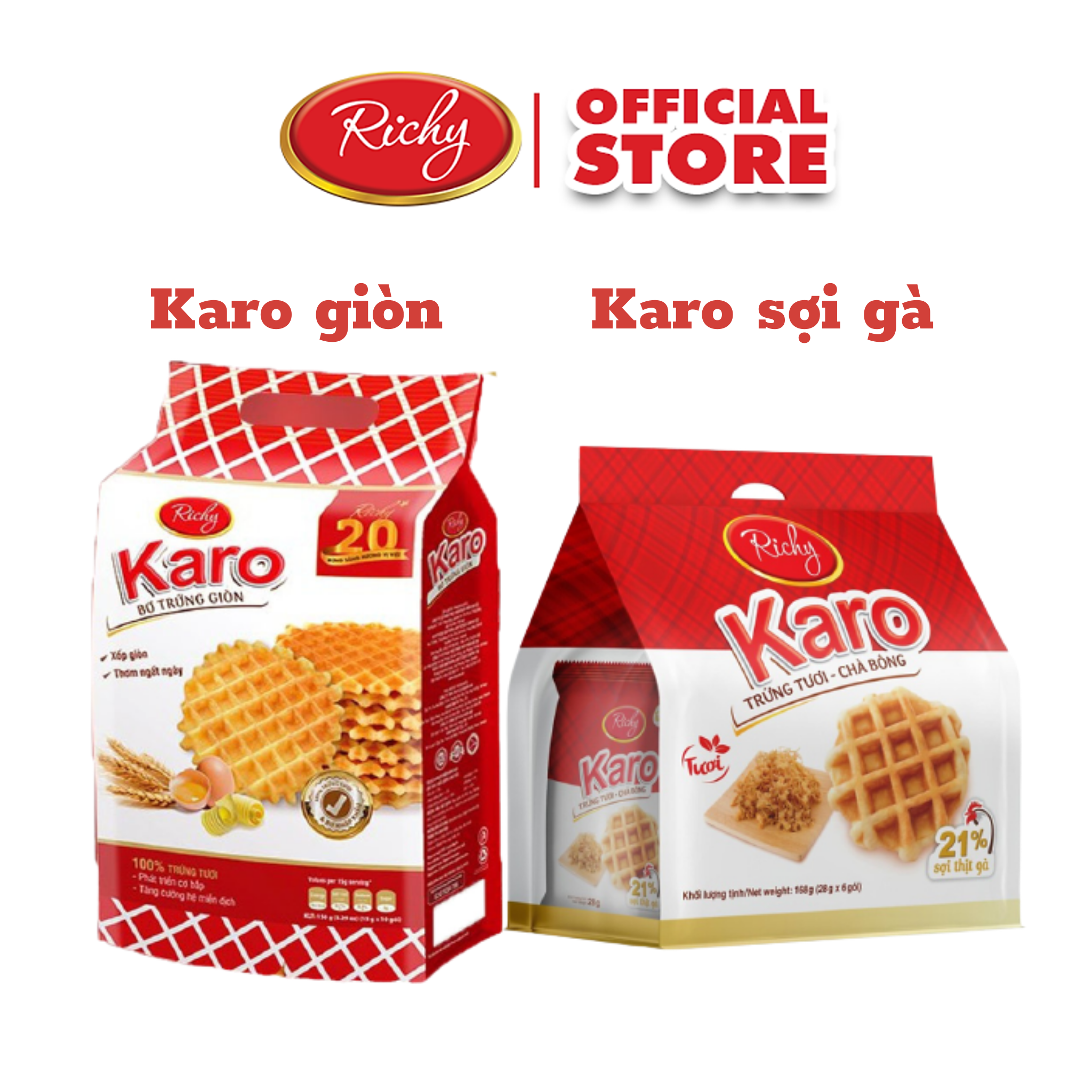 Combo bánh Karo sợi gà- Karo giòn thơm ngon