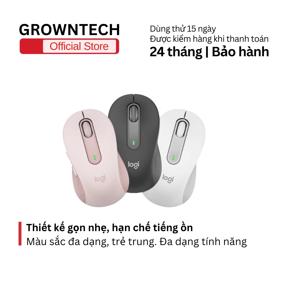 Chuột Không Dây Bluetooth Logitech M650 SilentTouch Cuộn SmartWheel, giảm ồn, êm ái, tiết kiệm pin