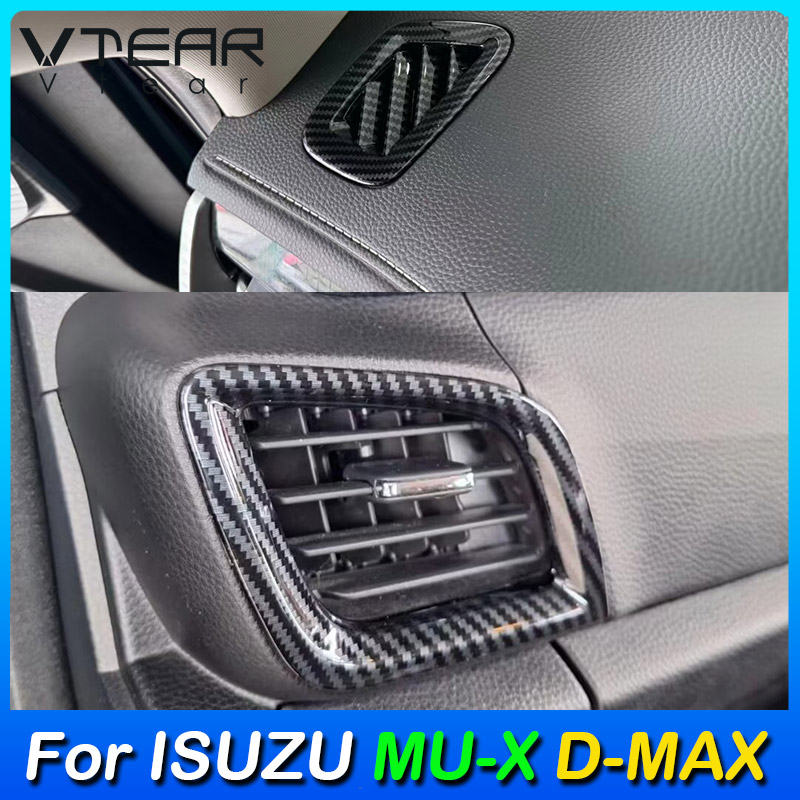 Vtear For ISUZU MU-X MUX 2023 / DMAX D-MAX 2023-2021 Car Front Panel Air Conditioning Outlet Cover Left and Right Air Outlet Covers Plastic Chrome Plating Carbon Fiber Pattern Automotive Interior Modification Parts Accessories ราคา 357 บาท*ส่งฟรี