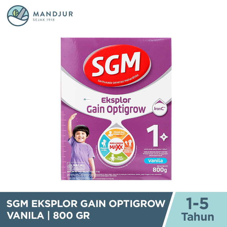 SGM Eksplor Gain Optigrow 1 Plus Vanilla 800 Gram