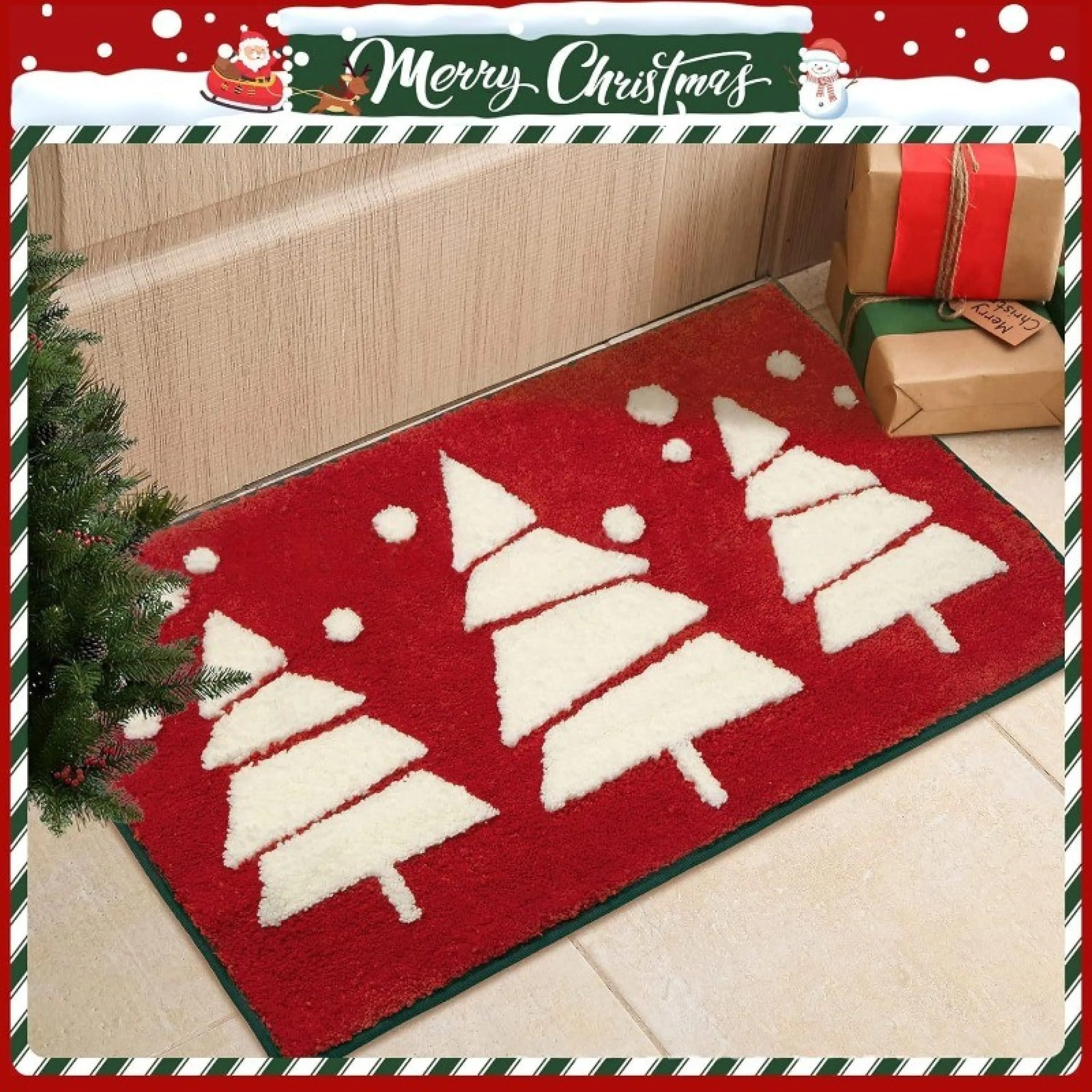 【Familiars】 Cod Floor Mat, Christmas Carpet, Doormat 40X60Cm, Absorbs Water Well, Anti-Slip, Dries Quickly, Christmas Decoration.