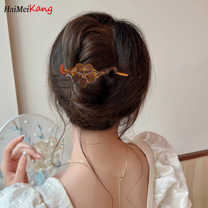 Đơn giản trọng lượng nhẹ màu Trơn Nhỏ kẹp tóc mờ hình hoa nhỏ kẹp Xoắn giản dị của phụ nữ Phụ kiện tóc