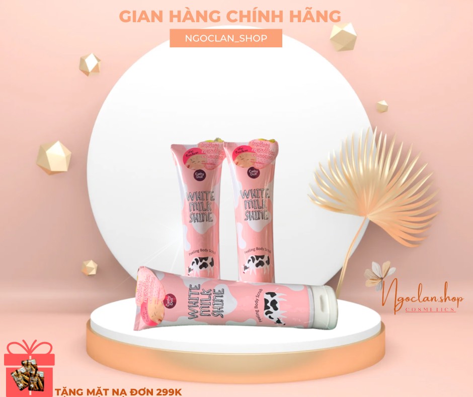 Tẩy da chết toàn thân white milk shine cathy doll 320ml - Thái Lan