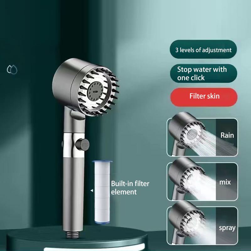 JIASHI vòi sen tăng áp siêu mạnh Vòi Hoa Sen Tăng Áp SHOWER HEAD 3 Chế Độ-Đầu Vòi Hoa Sen Mát Xa Cao Cấp voi sen tăng áp lực nước Vòi hoa sen áp lực với điều chỉnh ba bước đầu vòi sen đầu vòi sen với chân đế và ống nước