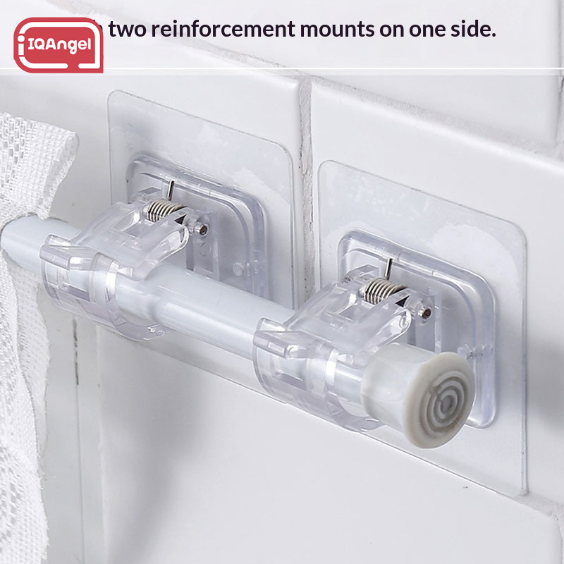 IQANGEL No-Drill Adhesive Curtain Rod Holder with Dual-Side Reinforcement for Secure Installation ราคา 16 บาท*ส่งฟรี